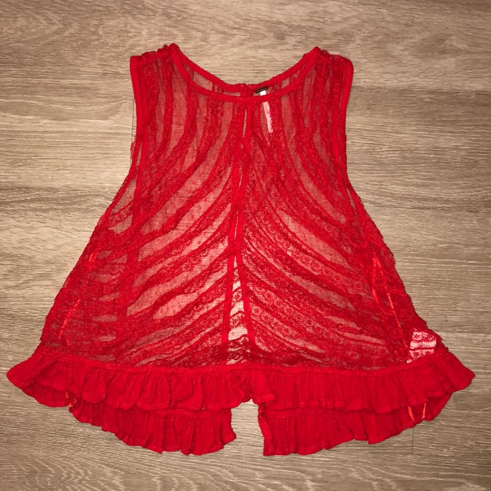 Free people lace festival crop top